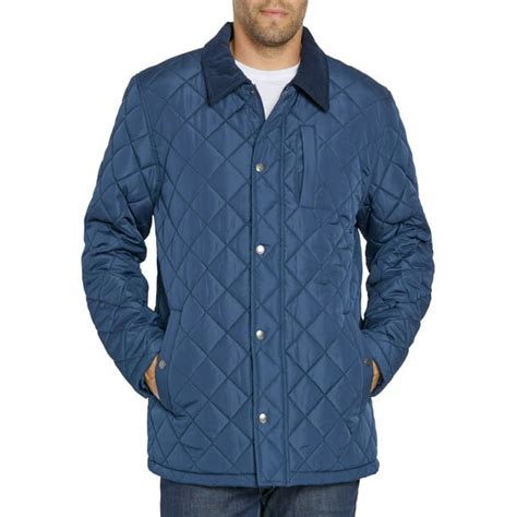 quilted jacket with corduroy collar